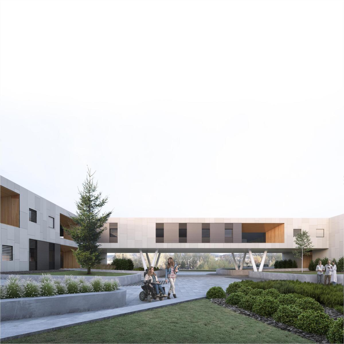 Interior del centro. Espacios luminosos con calidad residencial.